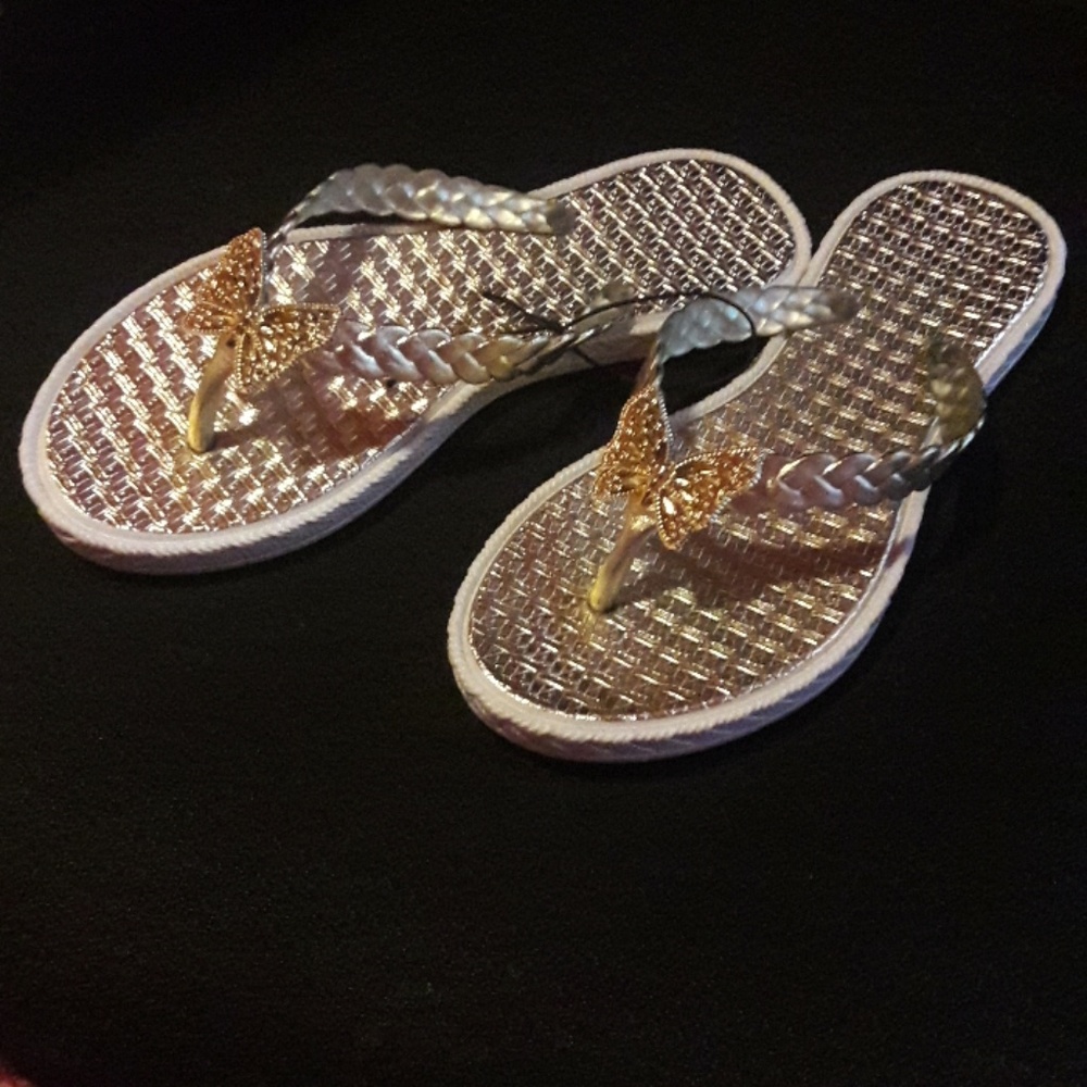 Girls Butterfly Flip Flops